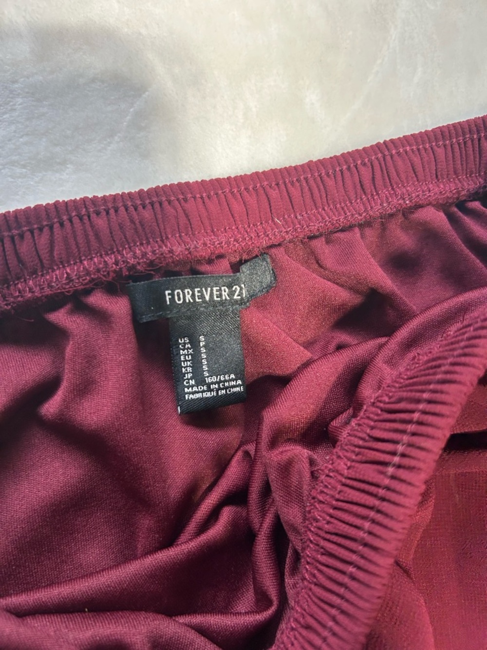 Women’s Burgundy Maxi Skirt with Side Slits - Picture 3 of 3